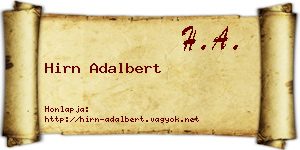 Hirn Adalbert névjegykártya